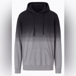 American Eagle Outfitters Men's Ombre Lightweight Hoodie - Black and Gray XXL